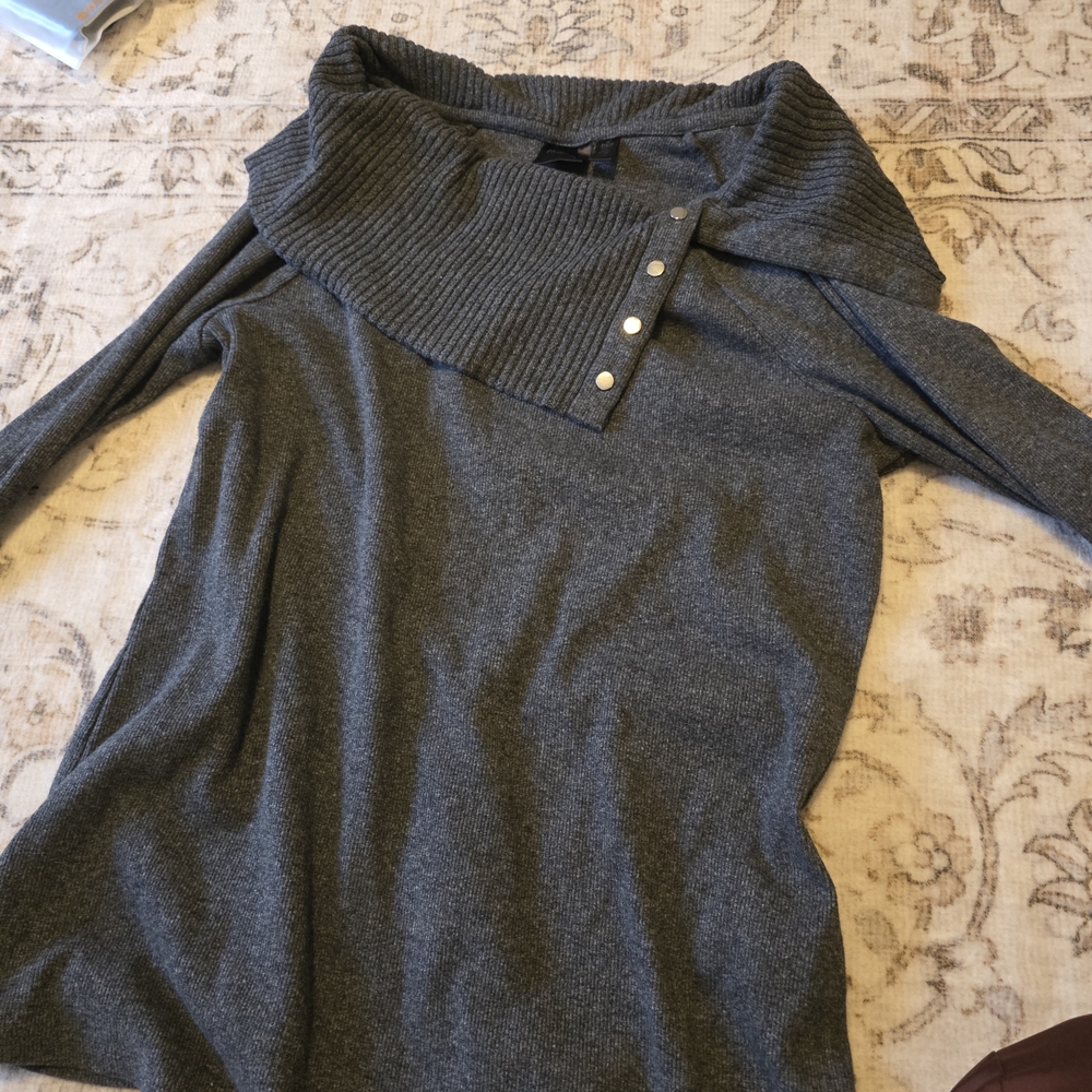 Rafaella Charcoal Cowl Neck Sweater